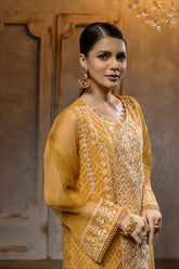 DA-1656 MUSTARD EMBROIDERED KURTA